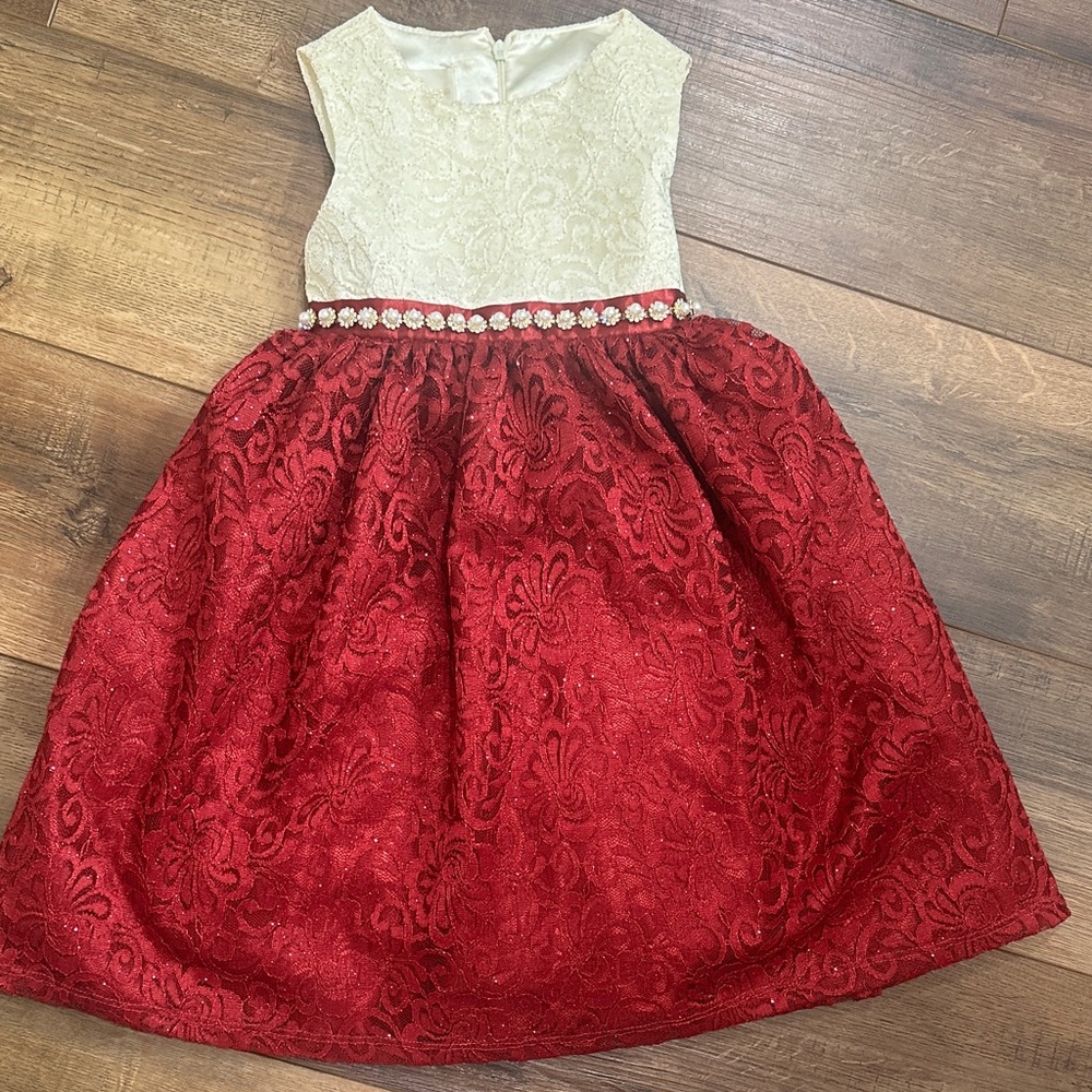American Princess Red and Cream Formal Dress